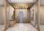 design and 3d render of living lobby, reception, front desk